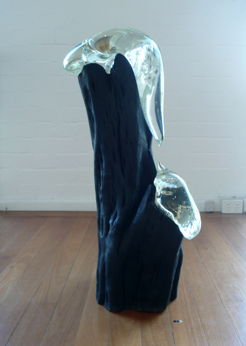Stevie Fieldsend, Genesis 4,  2011, wood and glass, 81 x 36 x 24cm. 