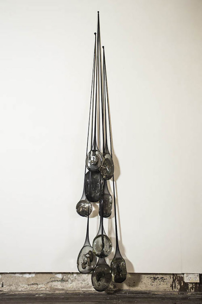 ￼Long_Stretch_2014_stocking, glass, soot_dimensions variable (for installation of 9 pieces) 
